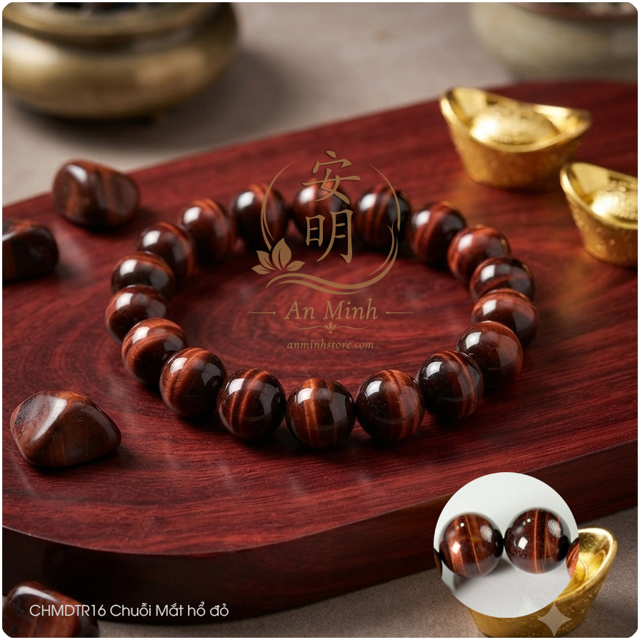 Chuỗi Mắt hổ đỏ 16mm