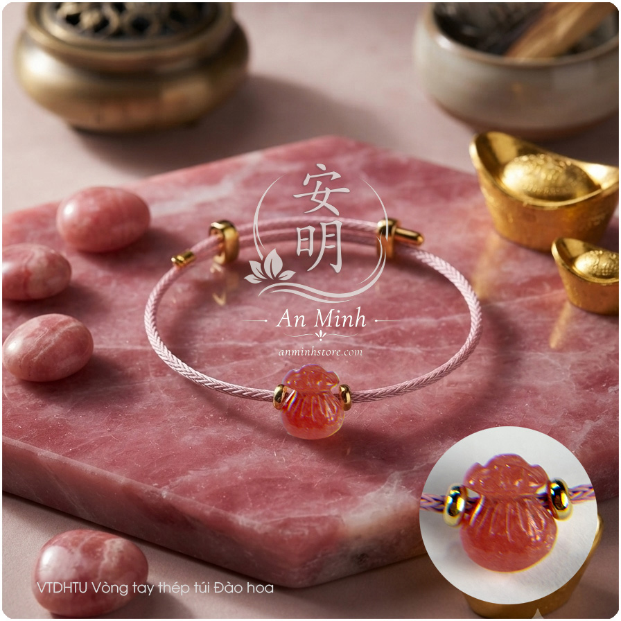 Vòng tay thép túi Đào hoa - Ảnh 2
